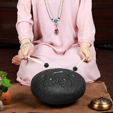 Load image into Gallery viewer, 10" High Carbon 8 Notes Steel Tongue Drum with Drum Hammer