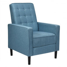 Load image into Gallery viewer, Mid-Century Push Back Recliner Chair -Blue