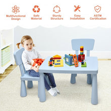 Load image into Gallery viewer, 3-Piece Toddler Multi Activity Play Dining Study Kids Table and Chair Set-Blue