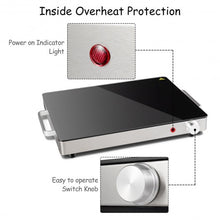 Load image into Gallery viewer, Stainless Steel Electric Warming Tray with Glass Top