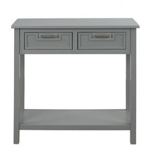Load image into Gallery viewer, 2 Drawers Accent Console Entryway Storage Shelf-Gray