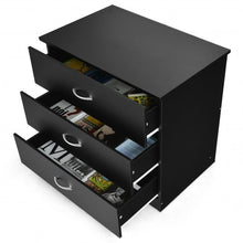 Load image into Gallery viewer, 3 Drawer Dresser Chest of Drawer with Wide Storage Space Organiser-Black