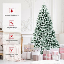 Load image into Gallery viewer, 7.5 ft Pre-Lit Premium Snow Flocked Hinged Artificial Christmas Tree 550 Lights