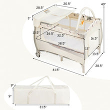 Load image into Gallery viewer, Foldable Baby Playard with Changing Station-Beige
