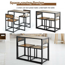 Load image into Gallery viewer, 3 Pcs Dining Set Compact Table and 2 Chair w/Metal Frame for for Small Space-CF