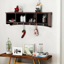 Load image into Gallery viewer, Hanging Entryway Shelf Coat Rack Wall Mounted Storage Cabinets-Brown