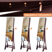 Load image into Gallery viewer, Standing Armoire Organizer Jewelry Cabinet w/ LED -Brown