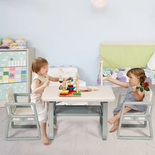 Load image into Gallery viewer, Kids Table and 2 Chairs Set with Storage Shelf-White