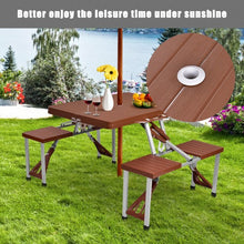Load image into Gallery viewer, Outdoor Foldable Aluminum Picnic Table with Bench Seats