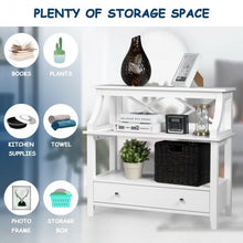 Load image into Gallery viewer, 3-Tier Storage Rack End table Side Table with Slide Drawer -White