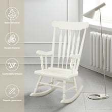 Load image into Gallery viewer, Solid Wood Porch Glossy Finish Rocking Chair-White