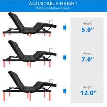 Load image into Gallery viewer, Adjustable Electric Bed Frame with Massage Remote Control