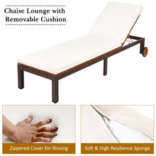 Load image into Gallery viewer, Patio Acacia Wood Lounge Chair Chaise Recliner