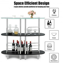 Load image into Gallery viewer, 3-tier Bar Cabinets Table with Tempered GlassTop