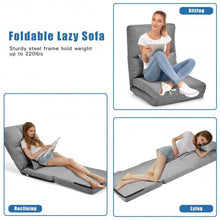 Load image into Gallery viewer, Fold Down Flip Convertible Sleeper Couch with Pillow-Gray