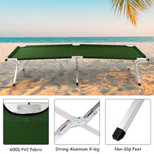 Load image into Gallery viewer, Outdoor Hiking Portable Aluminum Folding Camping Bed with Bag-Green