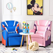 Load image into Gallery viewer, Kids Leather Recliner Chair with Side Pockets-Blue
