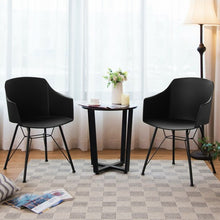 Load image into Gallery viewer, Set of 2 Metal Frame Modern Molded Shell Plastic Dining Chair-Black