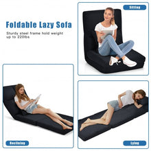 Load image into Gallery viewer, Fold Down Flip Convertible Sleeper Couch with Pillow-Black