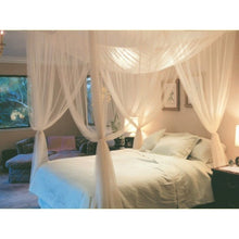 Load image into Gallery viewer, 4 Corner Post Full Queen King Size Bed Mosquito Net-White