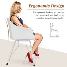 Load image into Gallery viewer, Set of 2 Metal Frame Modern Molded Shell Plastic Dining Chair-White