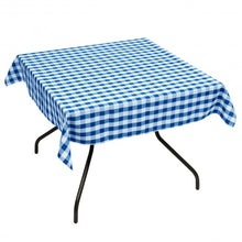 Load image into Gallery viewer, 10 Pcs 52" x 52" Square Polyester Plaid Dinner Tablecloth-Blue