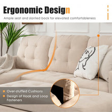 Load image into Gallery viewer, L-shaped Linen Reversible Sectional Sofa Couch with Ottoman-Beige