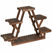 Load image into Gallery viewer, Wood Plant Stand Triangular Shelf 6 Pots Flower Shelf