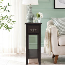 Load image into Gallery viewer, 2 Tier End Bedside Sofa Side Table Narrow Nightstand-Espresso