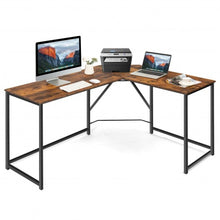 Load image into Gallery viewer, 58" x 47" L Shaped Corner Home Office Computer Desk Home-Rustic Brown