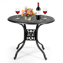 Load image into Gallery viewer, 36" Cast Aluminum Round Patio Dining Table with Umbrella Hole