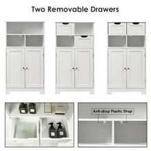 Load image into Gallery viewer, Bathroom Wooden Side Cabinet  with 2 Drawers and 2 Doors-White