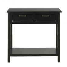 Load image into Gallery viewer, 2 Drawers Accent Console Entryway Storage Shelf-Black