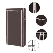 Load image into Gallery viewer, 10 Tier 27 Pair Space Saving Shoe Tower Rack with Fabric Cover-Brown