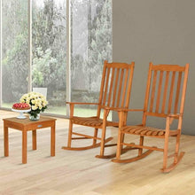 Load image into Gallery viewer, 3 pcs Eucalyptus Rocking Chair Set with Coffee Table