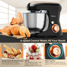 Load image into Gallery viewer, 5.3 Qt Stand Kitchen Food Mixer 6 Speed with Dough Hook Beater-Black