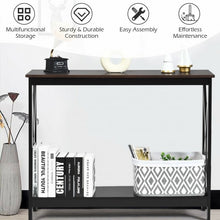 Load image into Gallery viewer, 2-Tier Console X-Design Sofa Side Accent Table-Wood Grain