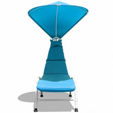 Load image into Gallery viewer, Patio Hanging Swing Hammock Chaise Lounger Chair with Canopy-Blue