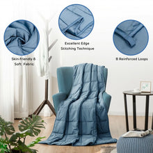 Load image into Gallery viewer, 48"x72" Heavy Weighted 15lb Natural Bamboo Fabric Blanket-Blue