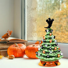 Load image into Gallery viewer, 11.5" Pre-Lit Ceramic Hand-Painted Tabletop Halloween Tree