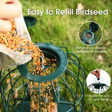 Load image into Gallery viewer, Squirrel-proof Caged Tube Wild Bird Feeder Outdoor Metal Seed Guard Deterrent