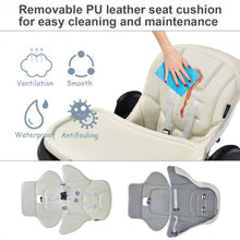 Load image into Gallery viewer, Foldable High chair with Multiple Adjustable Backrest-White