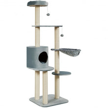 Load image into Gallery viewer, 56.5" Multi-Level Cat Tree Kitten Climbing Tower-Gray