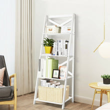 Load image into Gallery viewer, 4-Tier Wood Display Storage Bookshelf-White