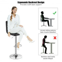 Load image into Gallery viewer, Adjustable Swivel Bar Stool with PU Leather-Black
