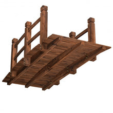 Load image into Gallery viewer, 5' Wooden Garden Bridge Arc Stained Finish Footbridge Decorative