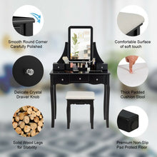 Load image into Gallery viewer, Vanity Set of Mirror Drawers Storage Box Makeup-Black