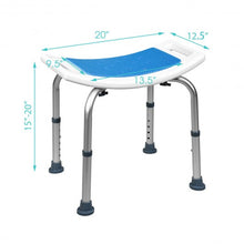 Load image into Gallery viewer, Shower Stool 6 Adjustable Height Non-Slip Padded Blue Seat