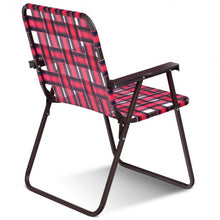 Load image into Gallery viewer, 6 pcs Folding Beach Chair Camping Lawn Webbing Chair-Red