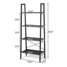 Load image into Gallery viewer, 4-Tier Ladder Shelf Bookcase Bookshelf Display Rack Plant Stand-Silver